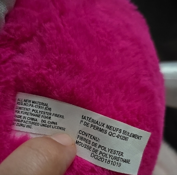 Plush Unicorn Pet Toy - Pink and Blue - Picture 3 of 3